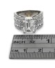 GIA Certified Emerald Cut Diamond Multi-row Solitaire Ring in 18KW